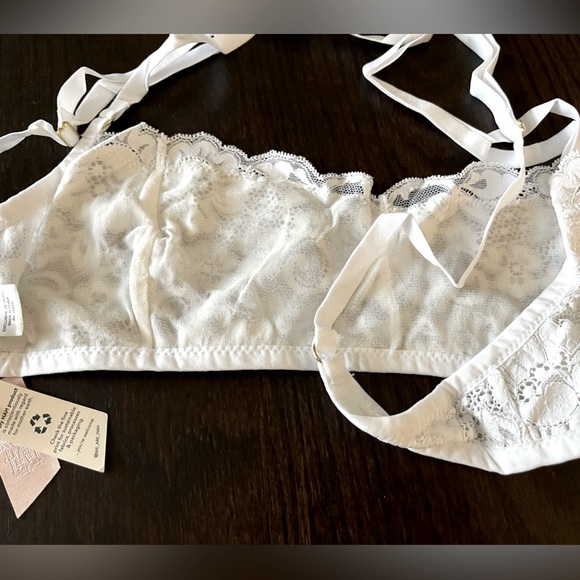 NWT Free People HAH Don’t Cross Me Halter Lace Bra Blanc White Women’s XL - Picture 6 of 9